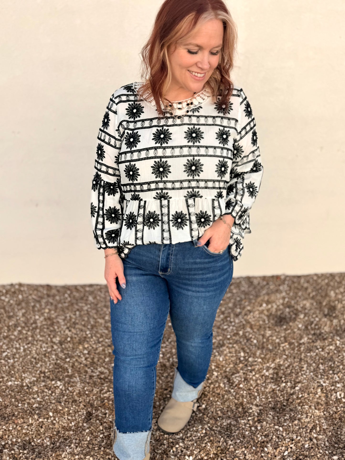 High Rise Cuffed Slim Straight