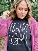 But God Faux Pink Glitter Graphic Tee