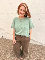 Karen Acid Wash Pants in Brown