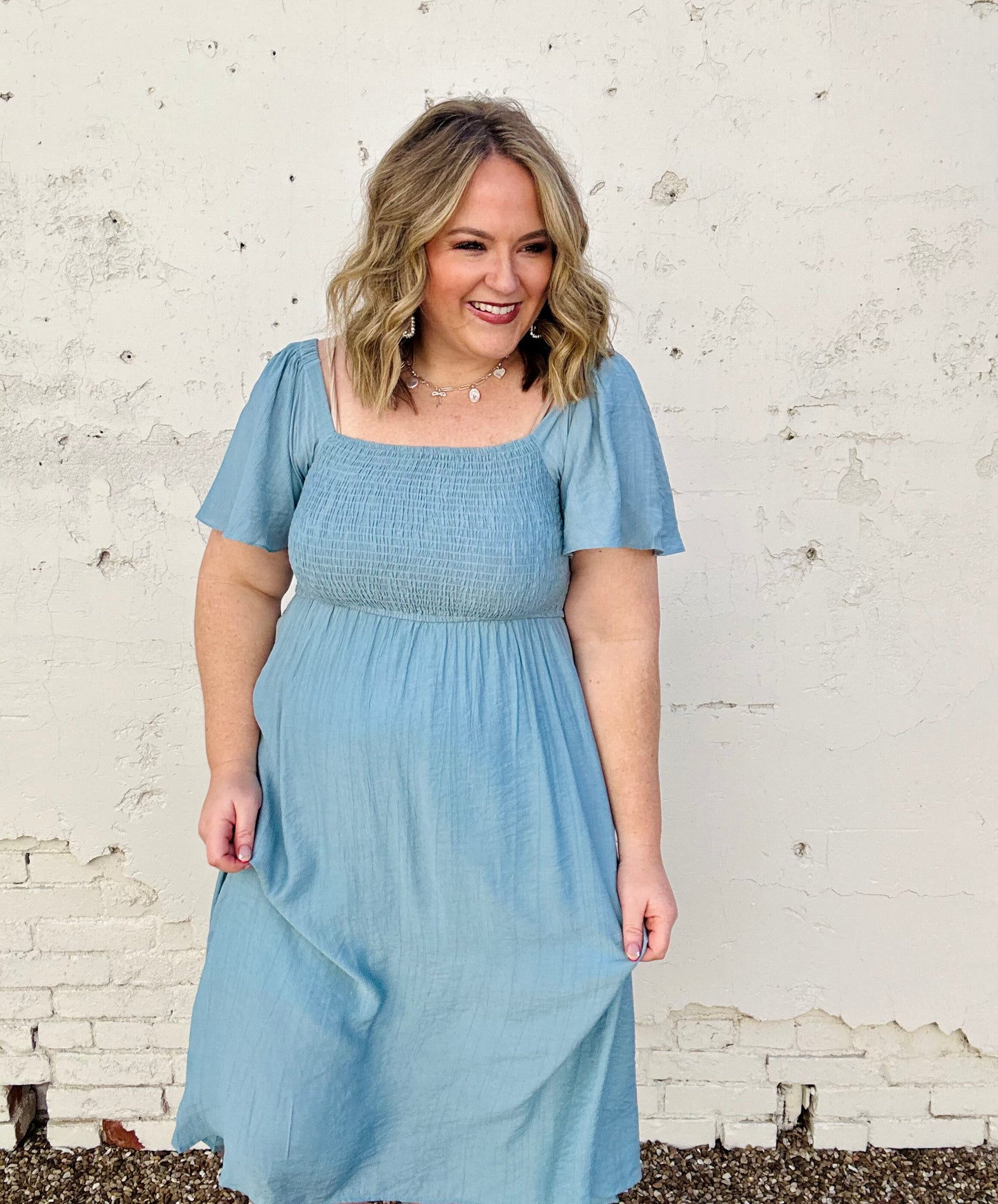 Megan Square Neck Midi Dress