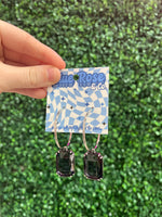 Square Crystal Hoops (multiple colors)