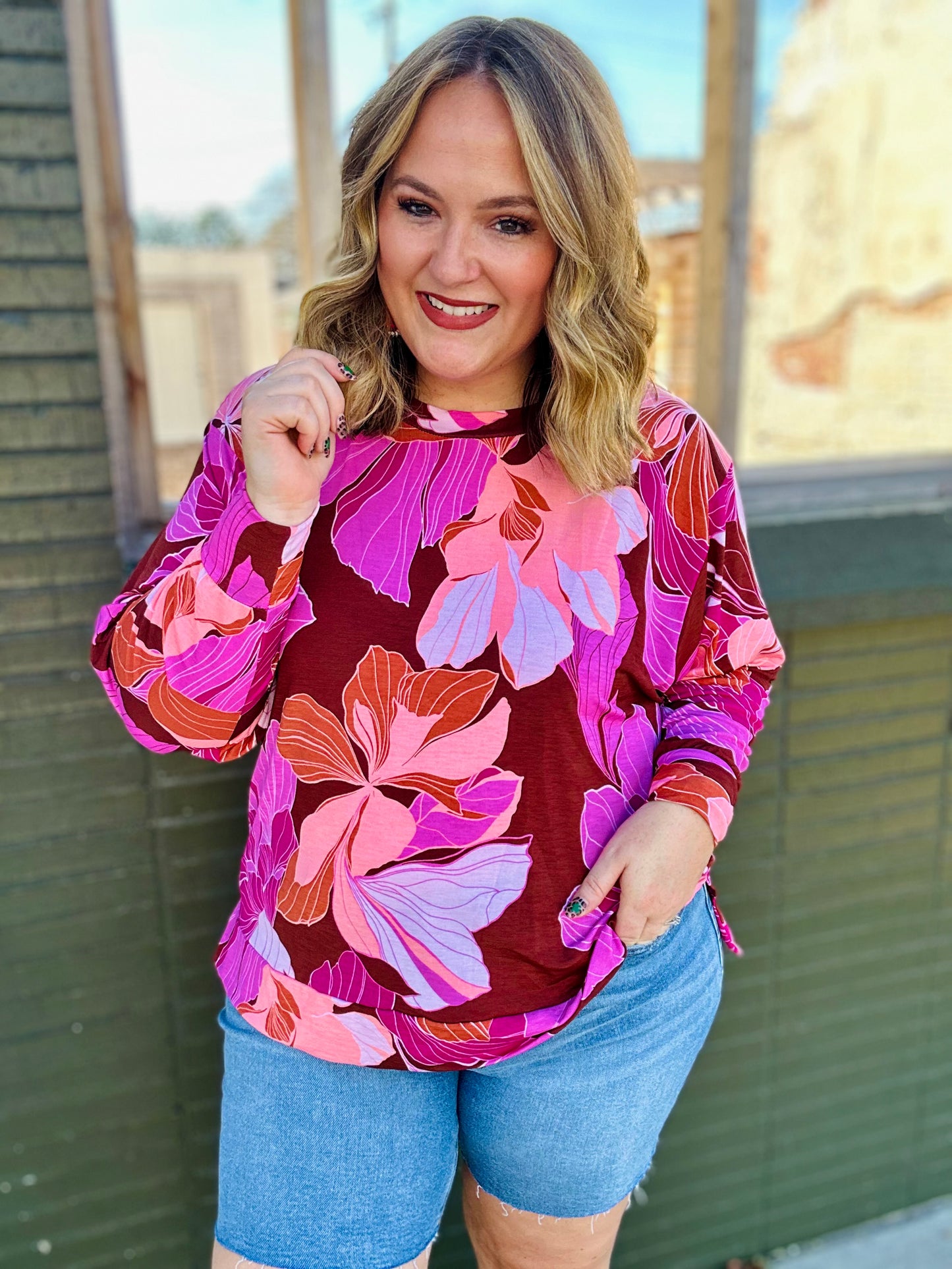 Katlyn Peach Floral Top
