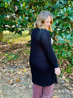 Nora Black Knit Cardigan