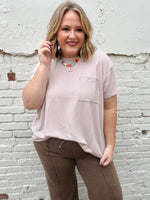 Jasmine Ribbed Top in Taupe