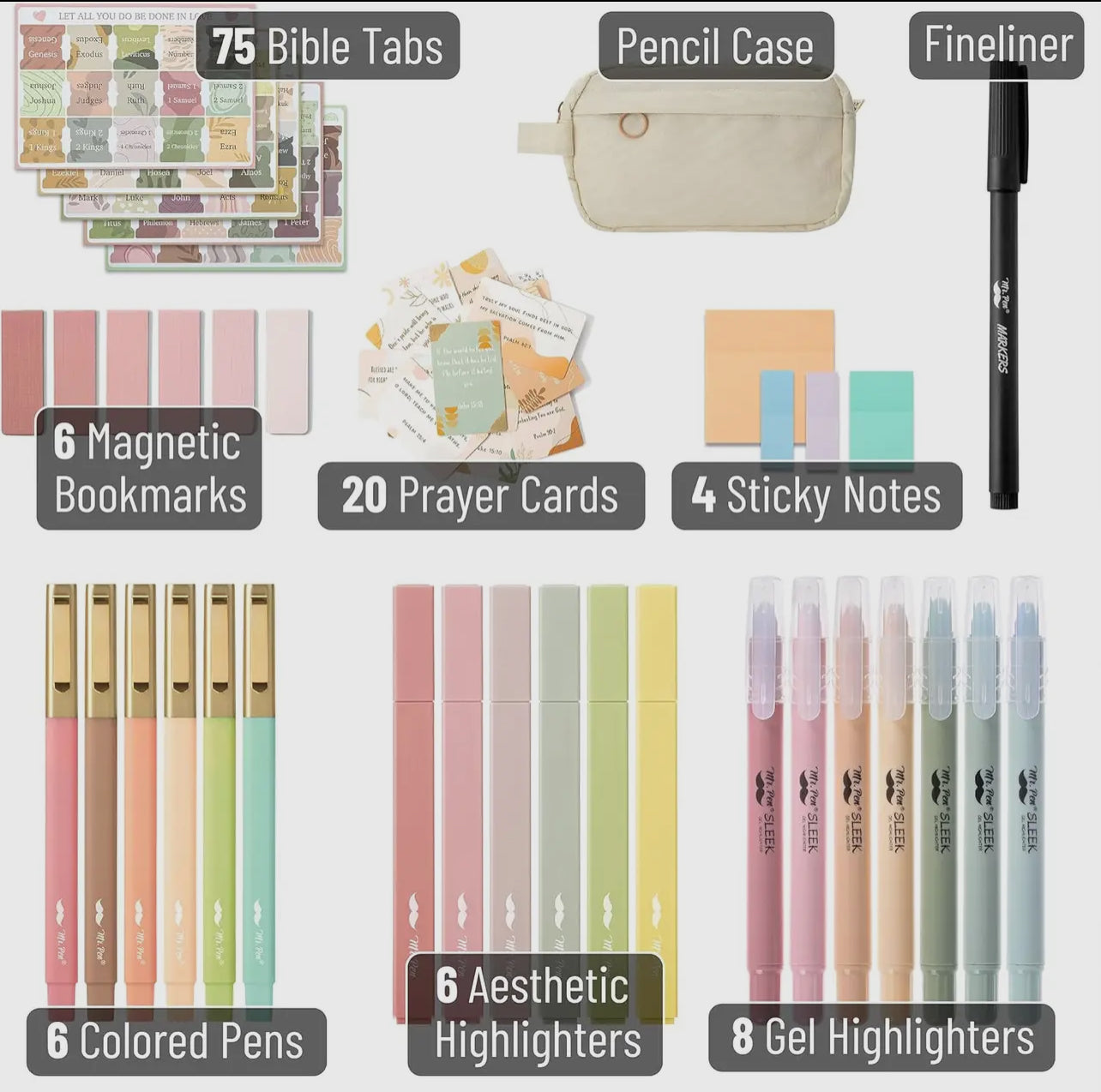 Bible Journaling Kit with 20 Prayer Cards