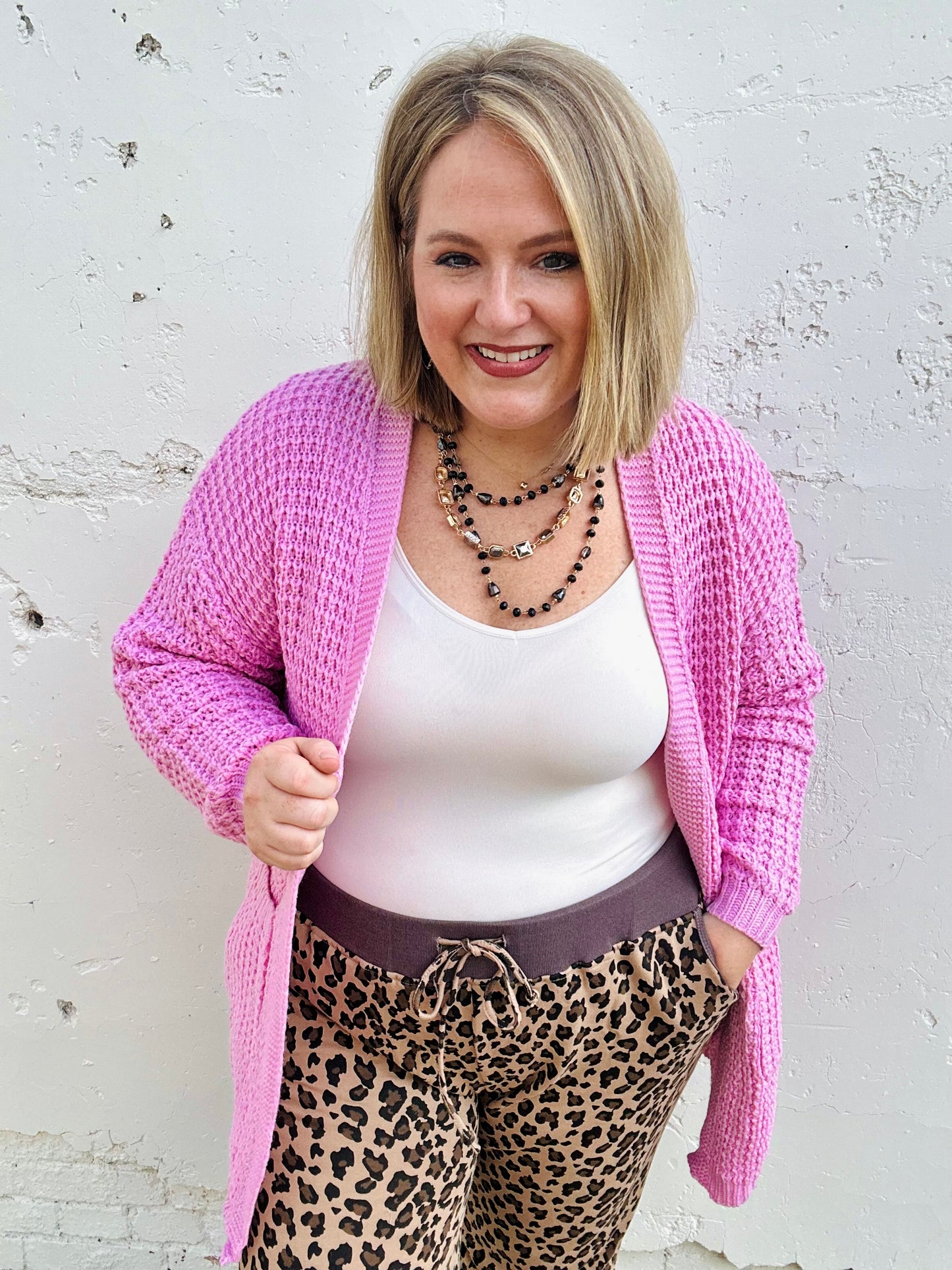 Chunky Waffle Knit Cardigan
