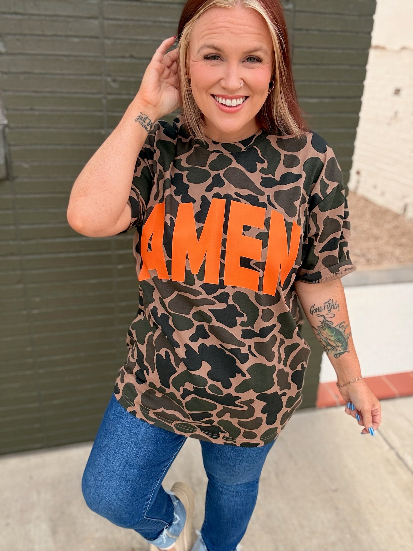 Amen Duck Camo Varsity Tee (Customizable)