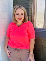 Ashlyn Solid V Neck Top