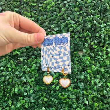 Pearlescent Heart Earrings