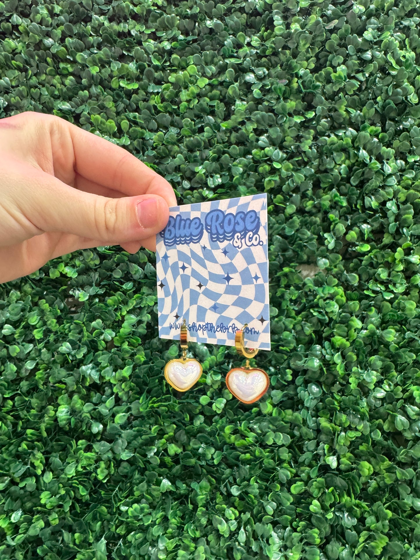 Pearlescent Heart Earrings