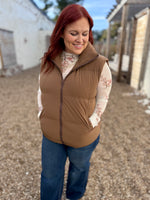 GraceLynn Puffer Vest in Brown