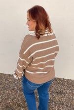 Ainsley Taupe Striped Top