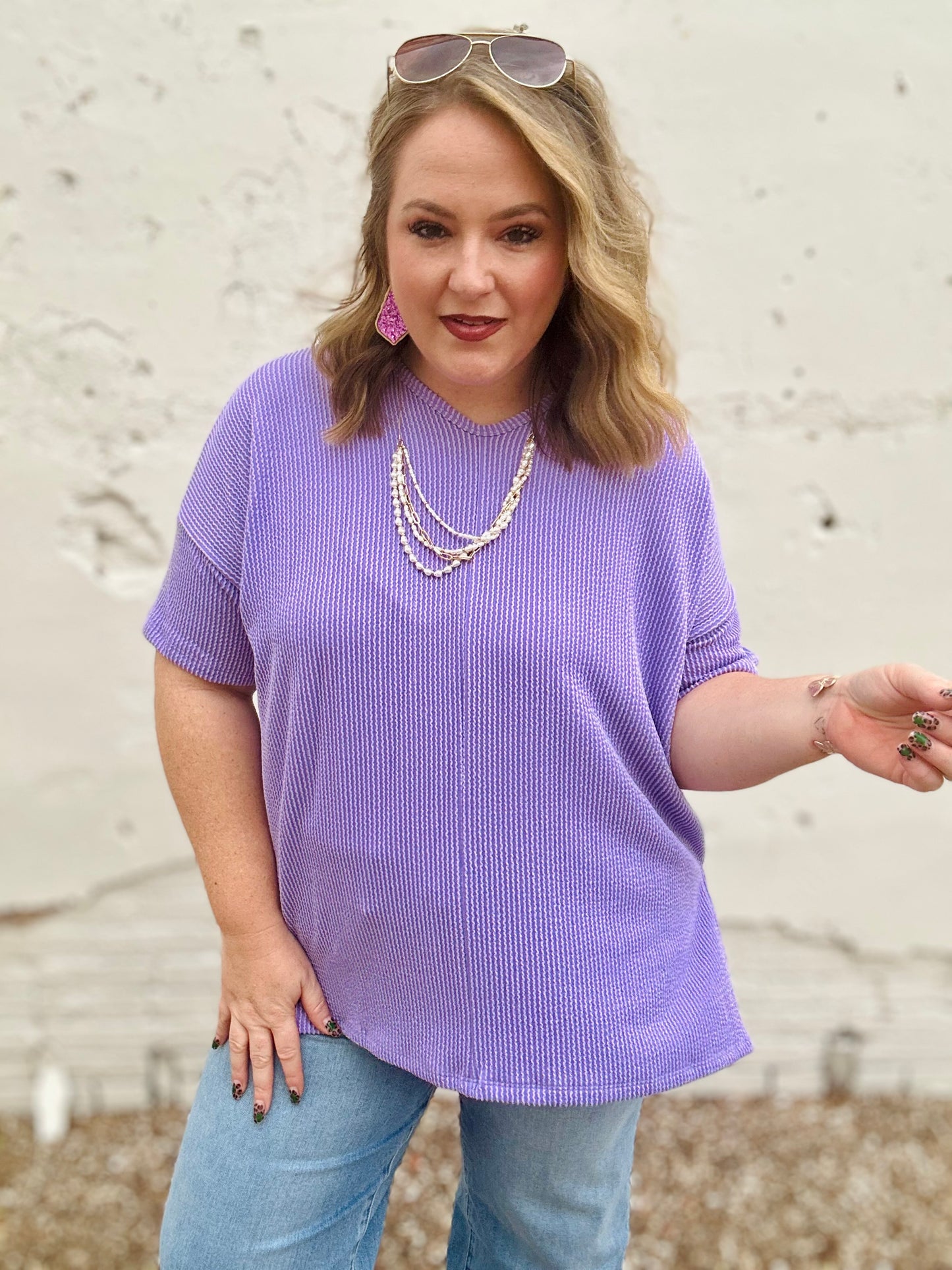 Carly Ribbed Oversized V-Neck
