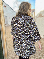 Floral Corduroy Puff Sleeve Babydoll Dress