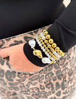 Set of Five Gold & Pearl Bracelets