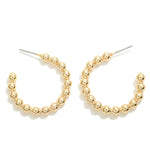 Beaded Gold Hoops