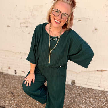 Olivia Textured Set in Olive