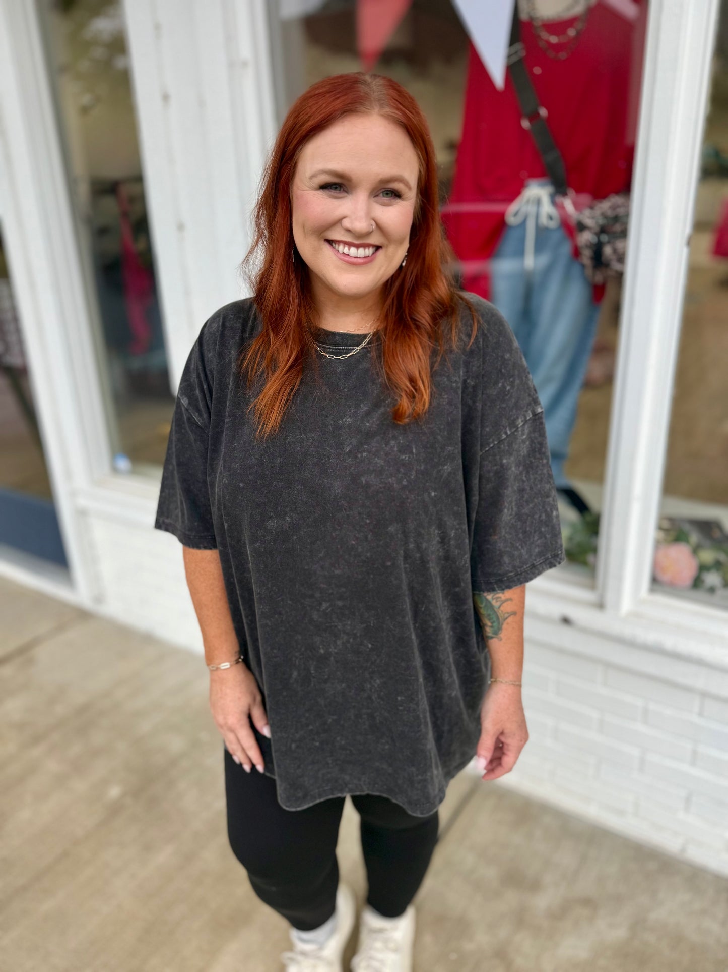 Black Jessica Acid Wash Shirt