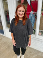 Black Jessica Acid Wash Shirt