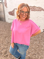 Nicole Textured Pink Top