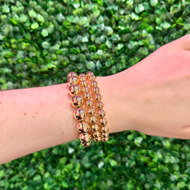 Set of Three Gold Beaded Bracelets