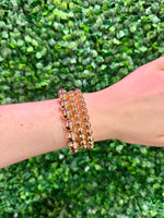 Set of Three Gold Beaded Bracelets