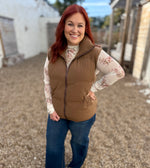 GraceLynn Puffer Vest in Brown