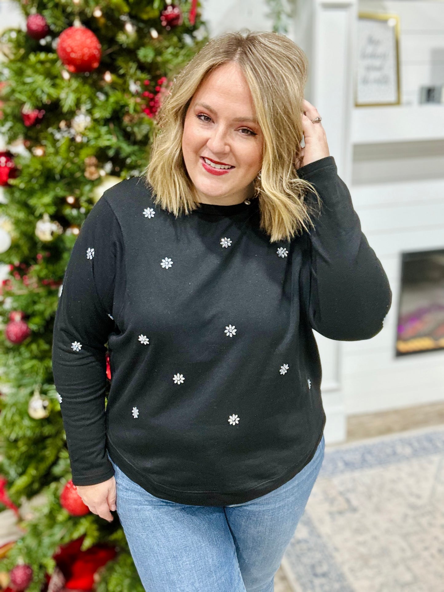 **DOORBUSTER** Michelle Black Knit Top