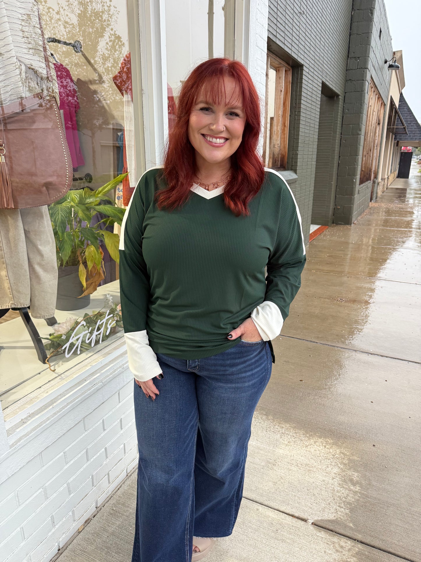 Carrie V-Neck Long Sleeve Top