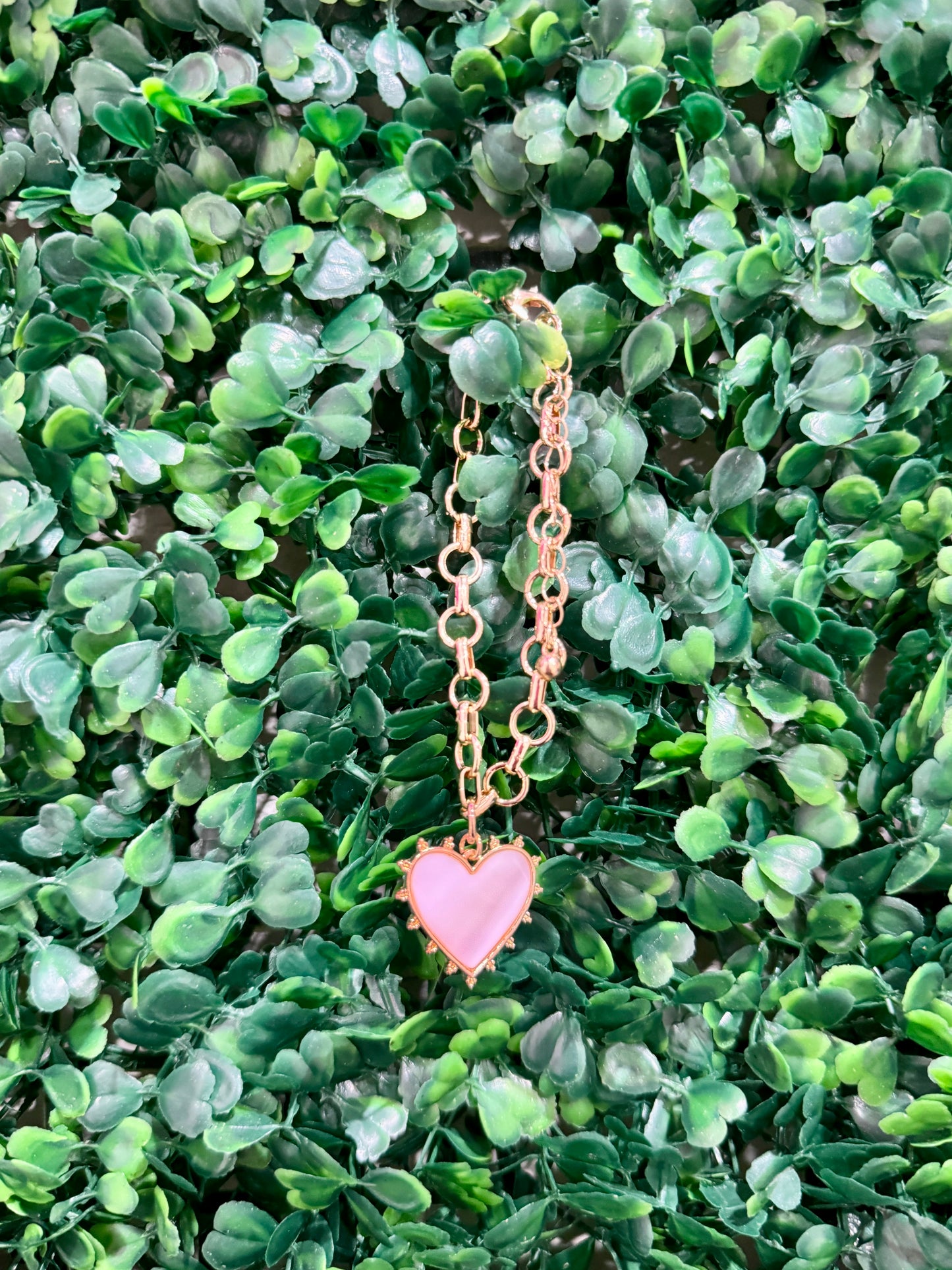 Chain Link Bracelet - Heart Pendant