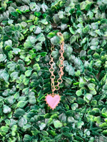 Chain Link Bracelet - Heart Pendant