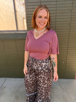 Finley Flutter Sleeve Top in Mauve
