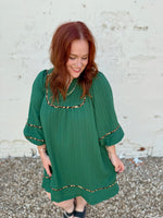 V-Neck Mandarin Collared Dress