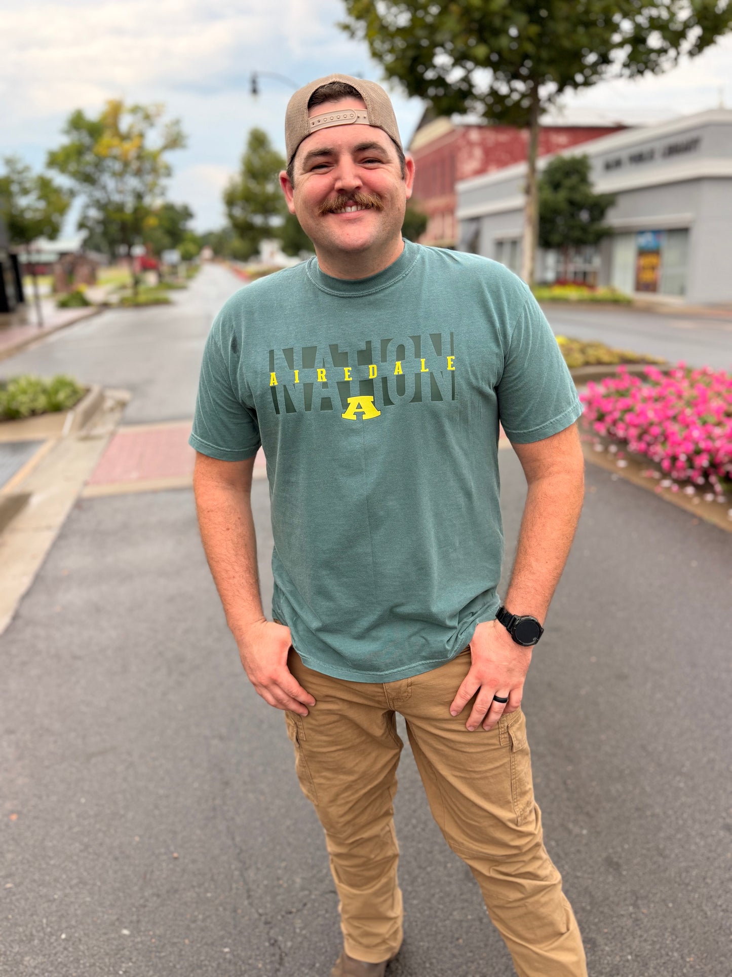 School Nation Tee on Blue Spruce