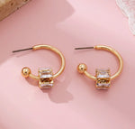 Gold Crystal Climber Hoops