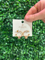 Gold Crystal Climber Hoops