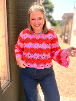 Flower Crochet Knit Top