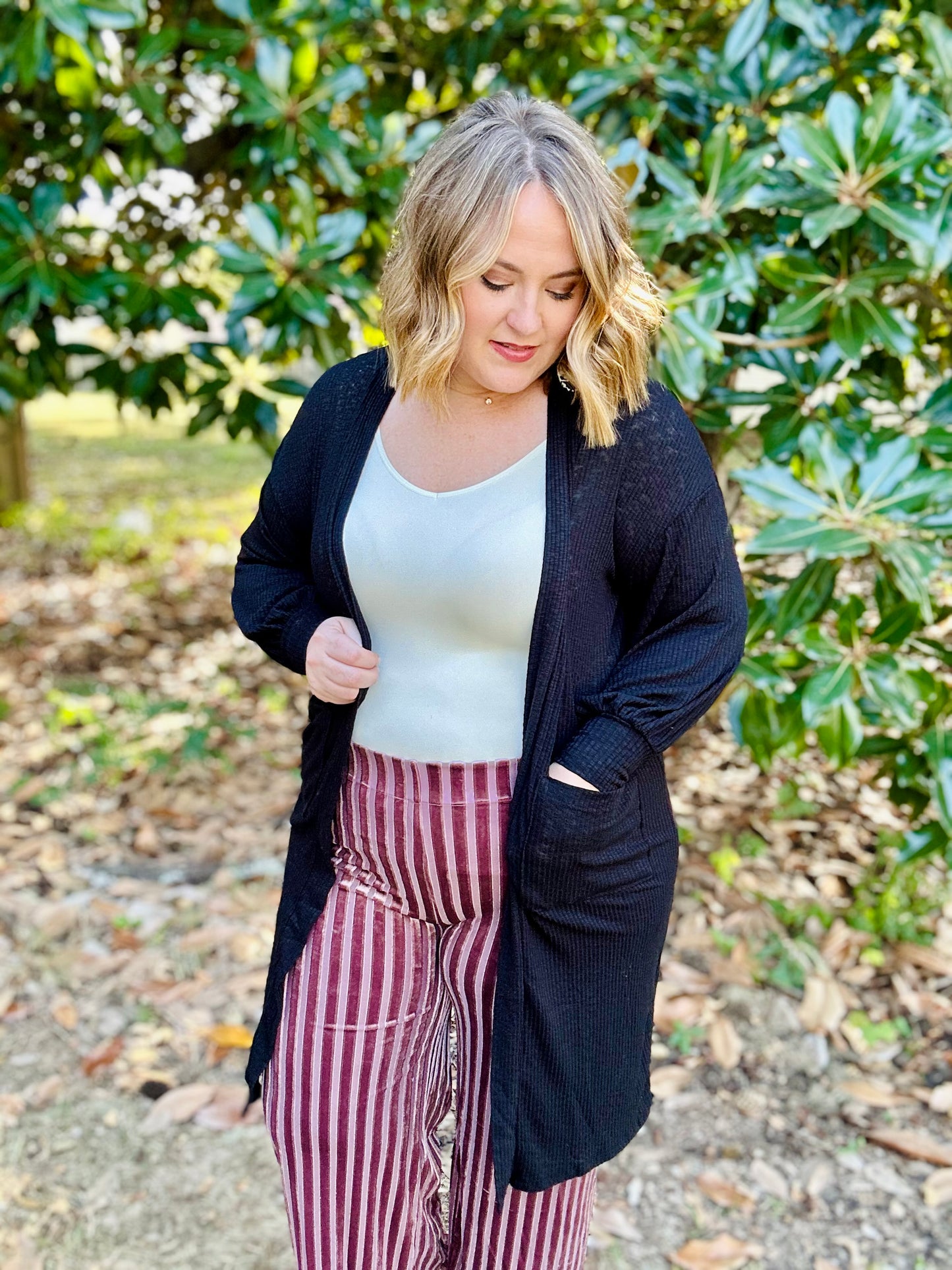 Nora Black Knit Cardigan