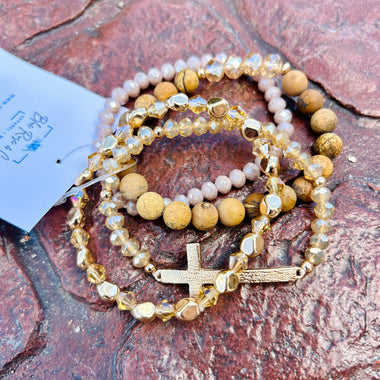 Metal Tone Cross Stack (Multiple Colors)