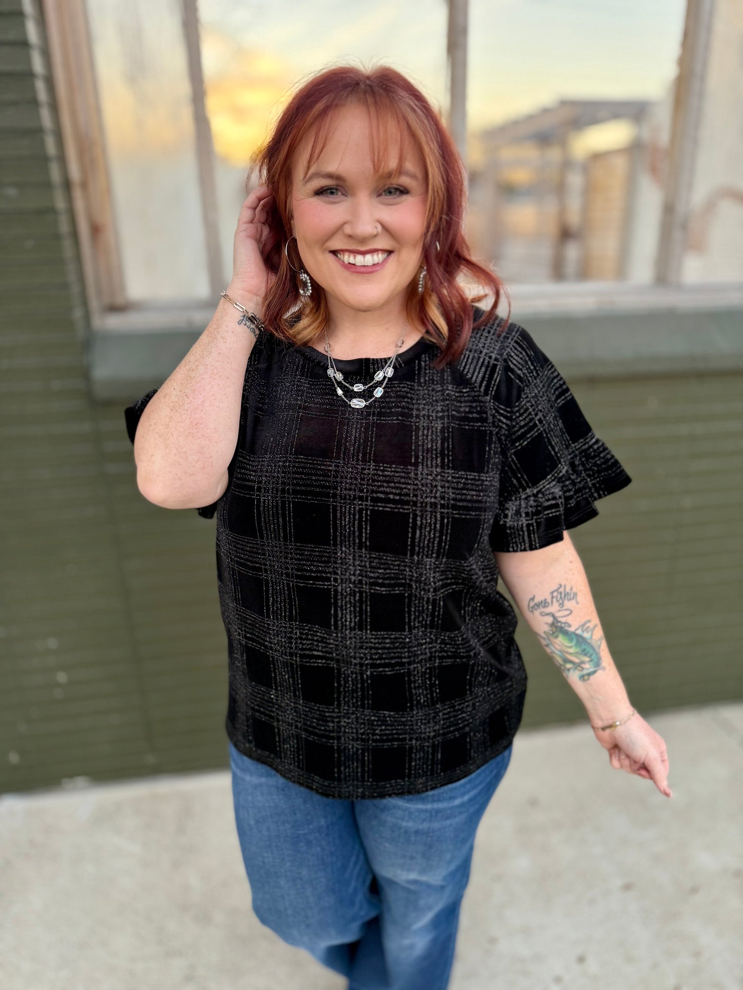 Morgan Black Sparkly Top