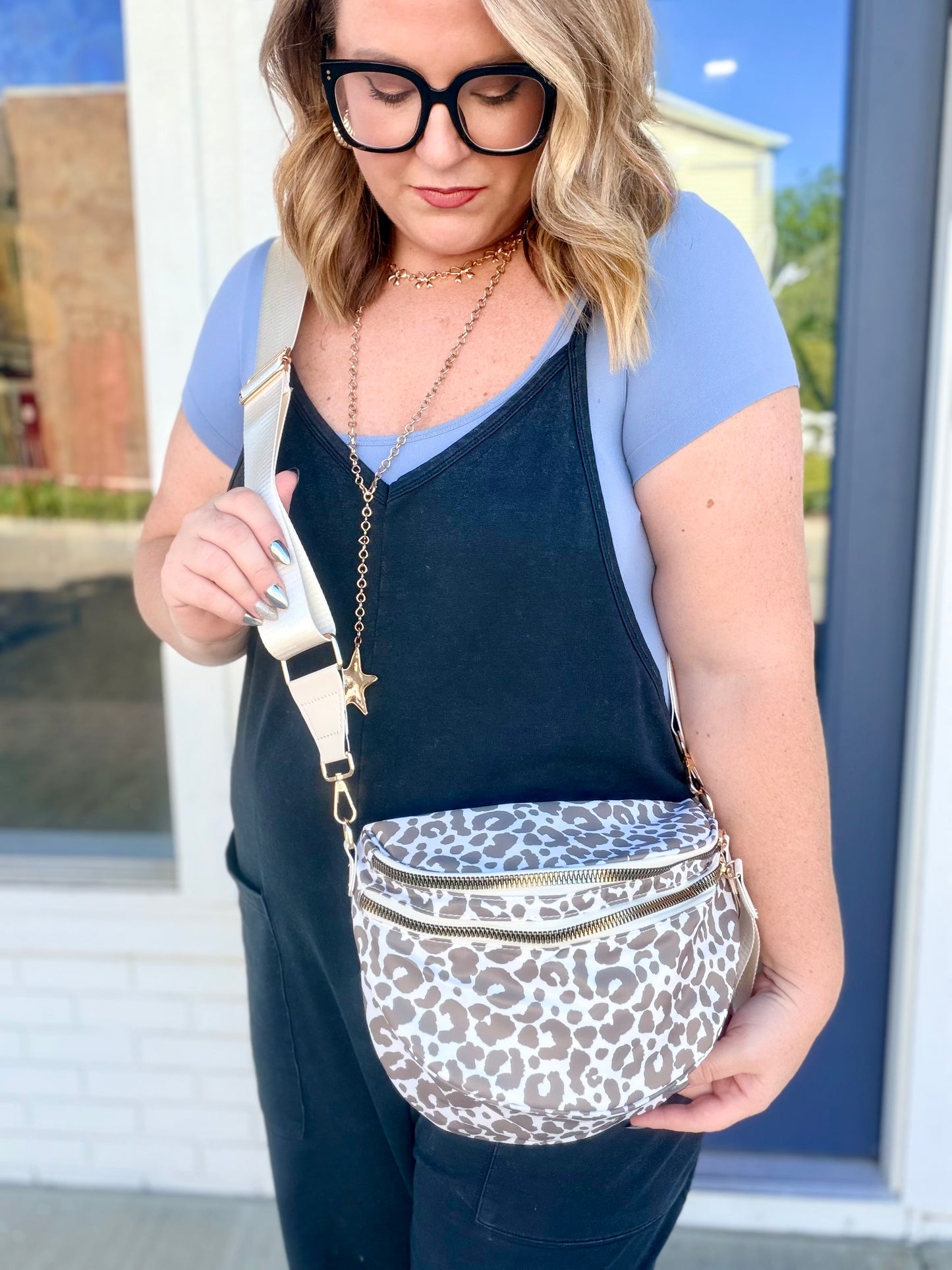 Cream Leopard Oversized Fanny