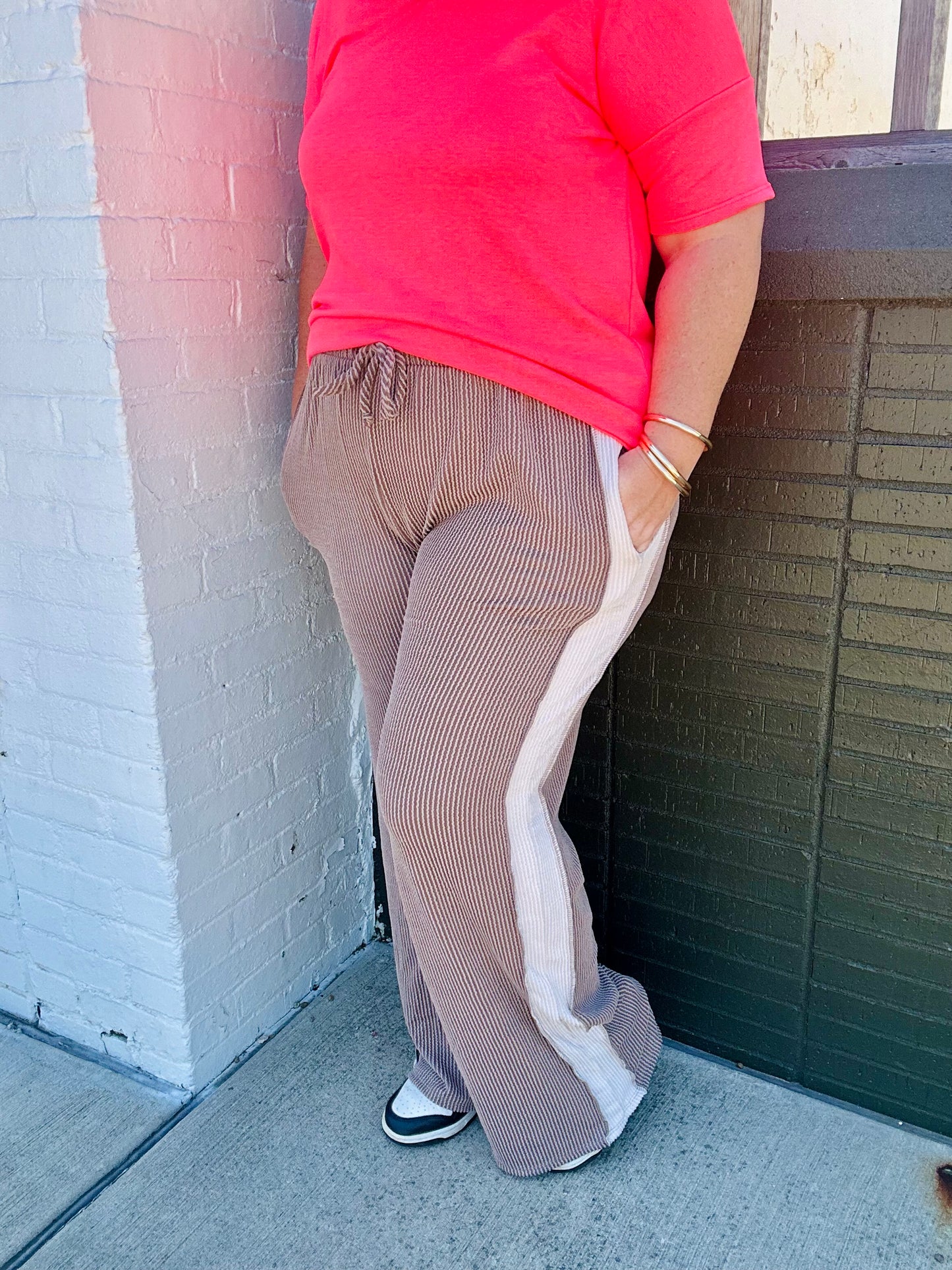 Kathy Ribbed Wide Leg Pants