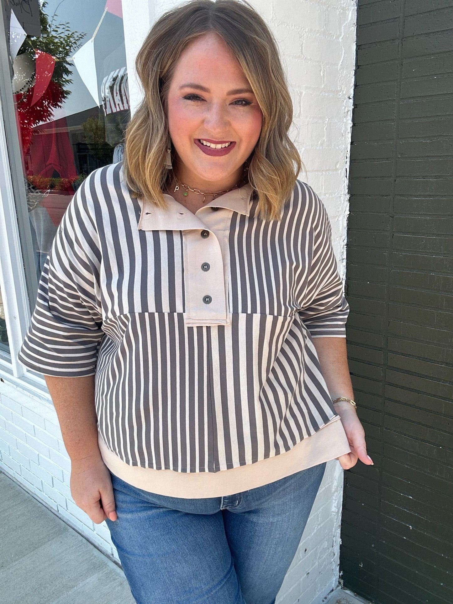 Smokey Grey Boxy Knit Top