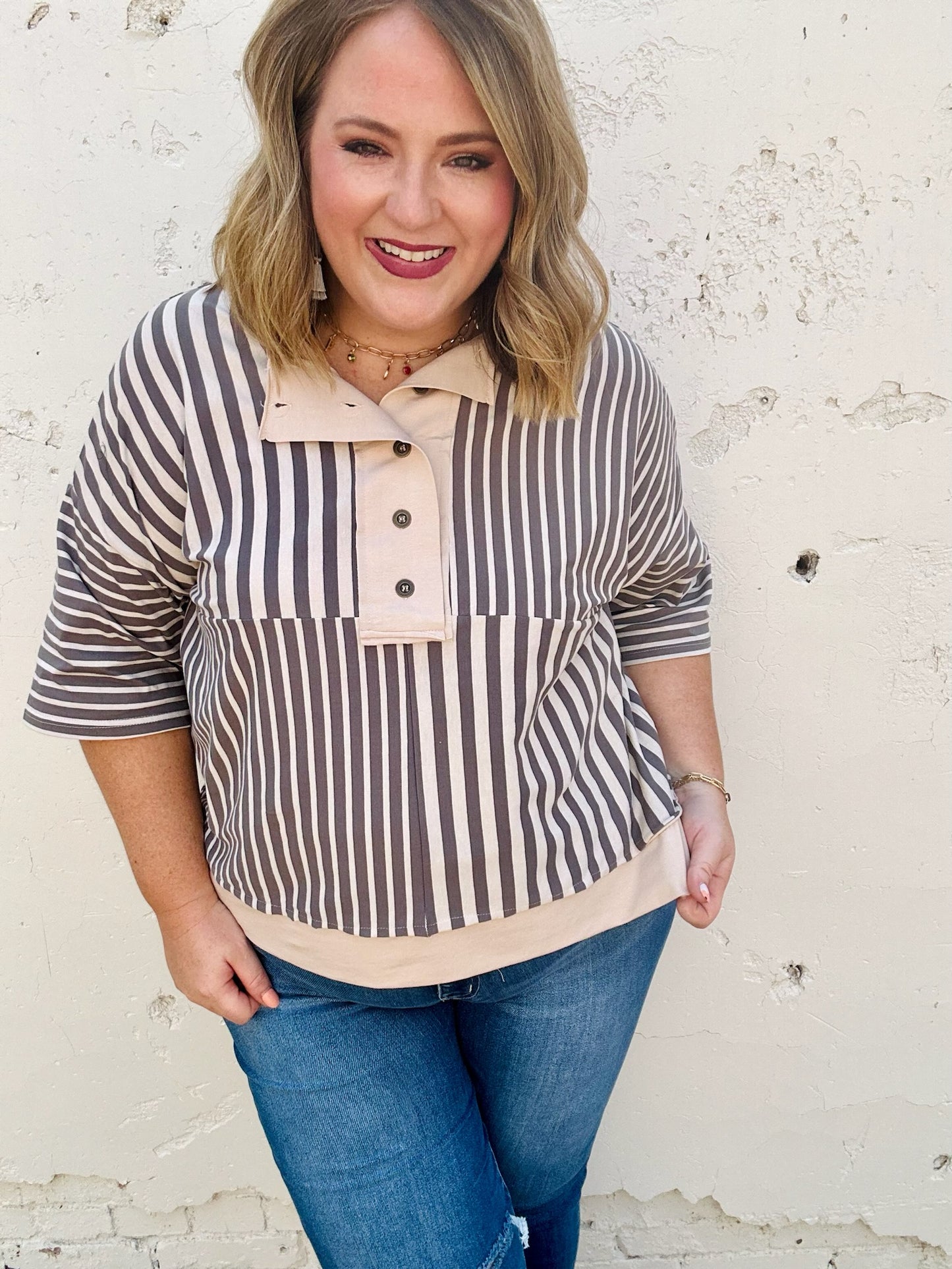 Smokey Grey Boxy Knit Top