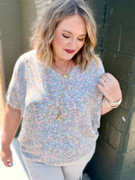 Floral Print Oversized V-Neck Top