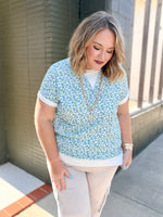 Floral Rolled Short Sleeve Top