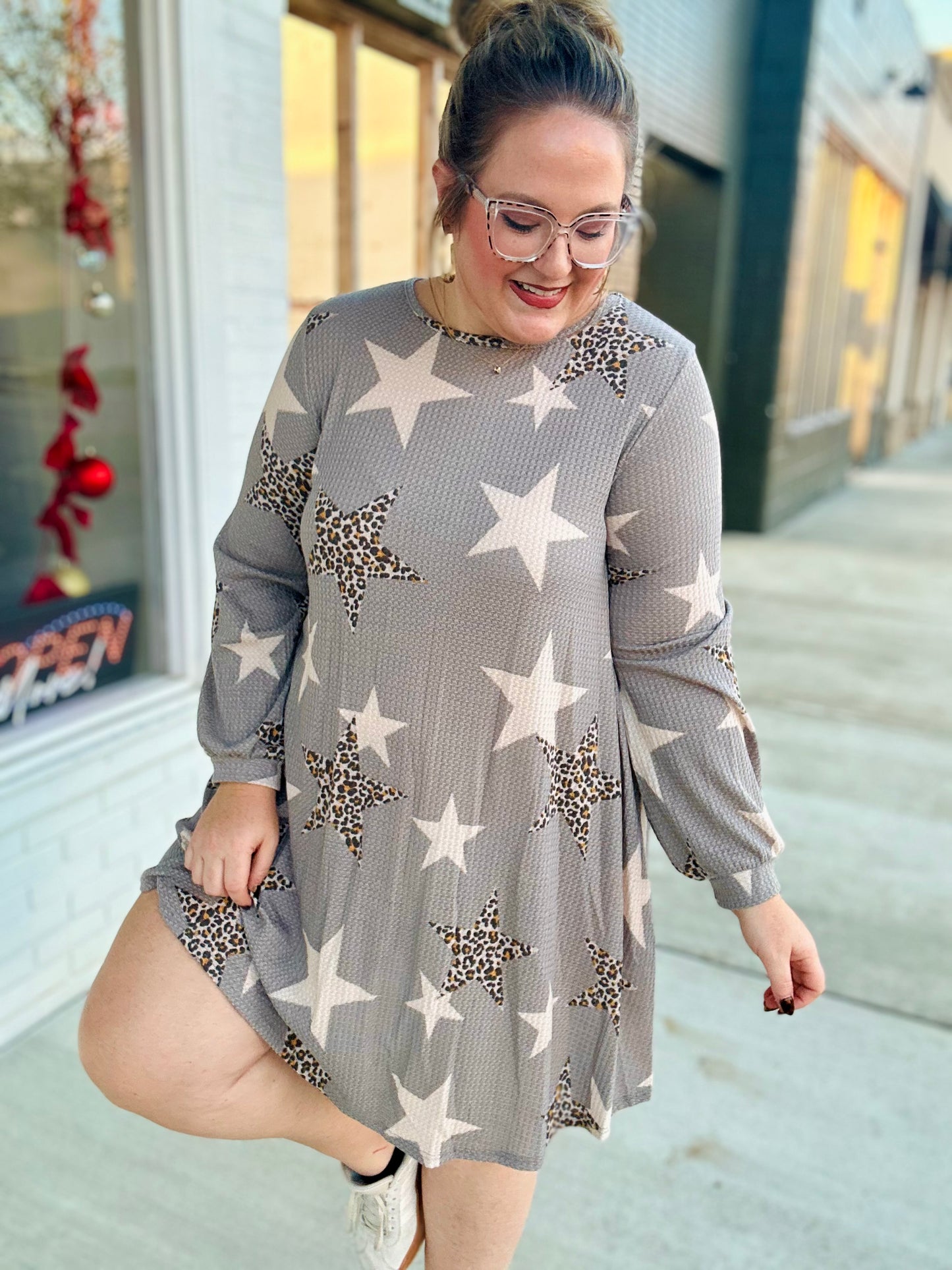 **DOORBUSTER** Andi Star Waffle Knit Dress