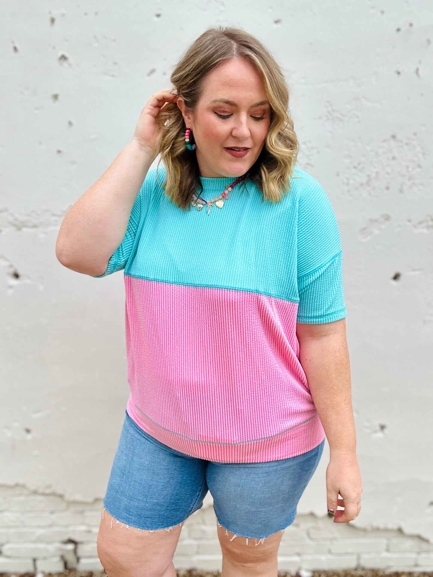 Sally Anne Color Block Ribbed Top