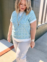 Floral Rolled Short Sleeve Top