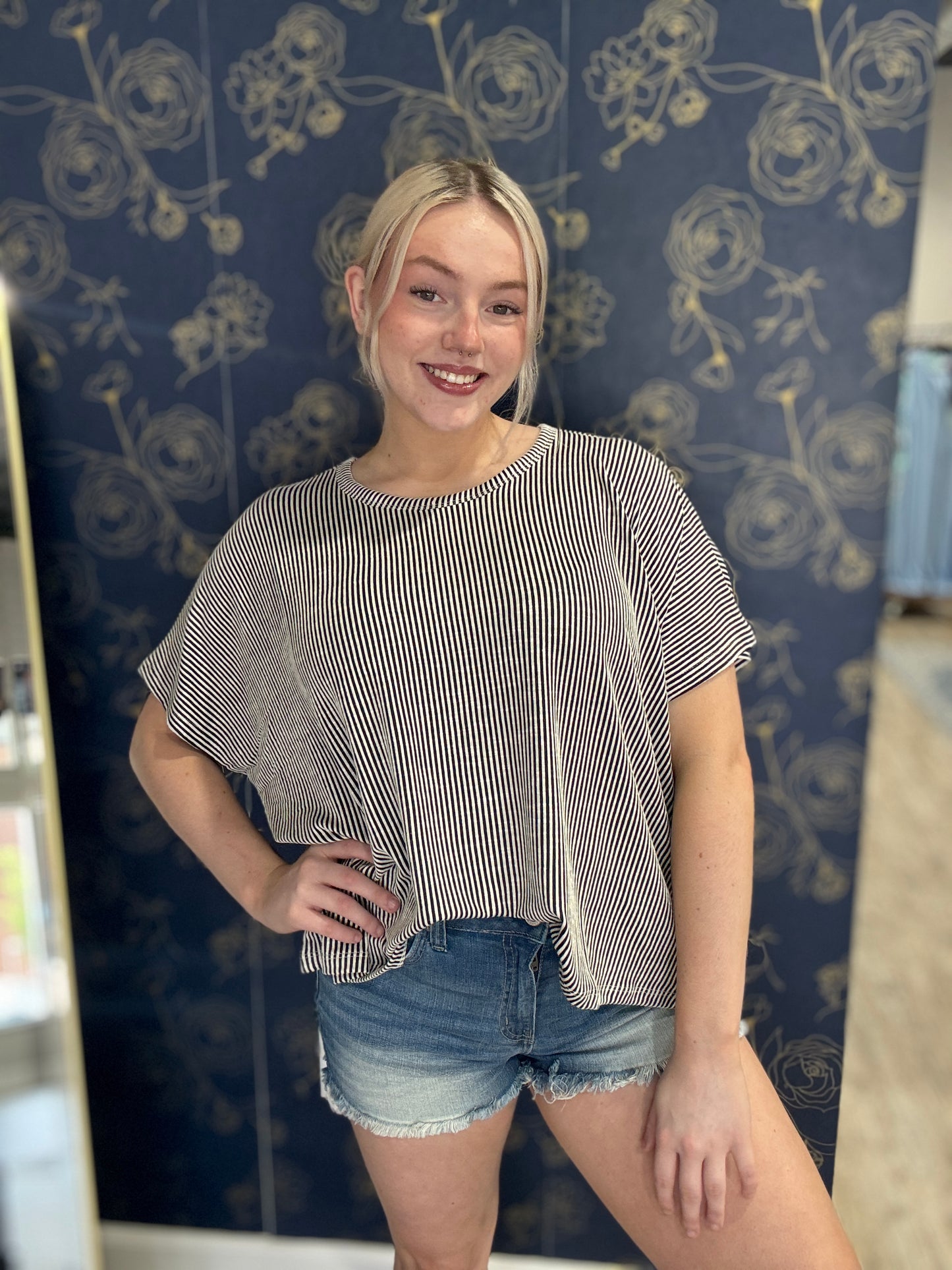 Charlotte Ribbed Top In Black